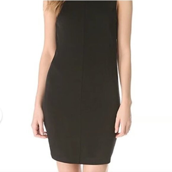 Tβ by ALEXANDER WANG Drape-Back Above Knee/Mini Rayon Sleeveless Black Dress S - Picture 3 of 13